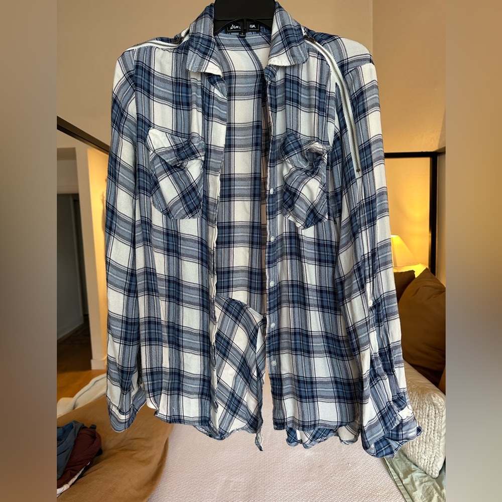 Sam Edelman zipper detail flannel